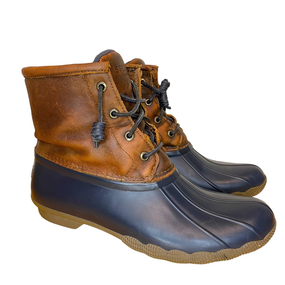 Sperry Saltwater Leather Upper Water Resistant Women’s Duck Boots Size 9